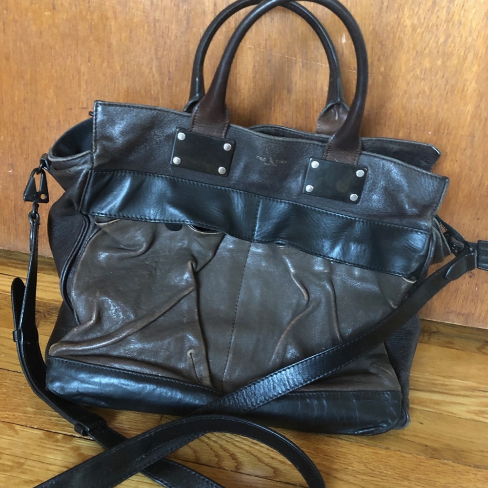 Rag & Bone Large Pilot Satchel In Black And Brown - image 6